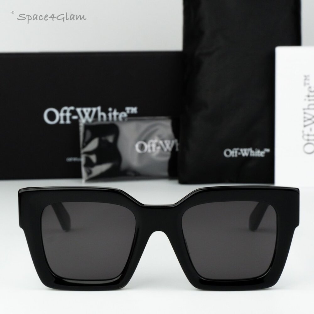 Off-White Men Sunglasses Black Grey Square OERI13I JACKSON 1007 NEW AUTHENTIC